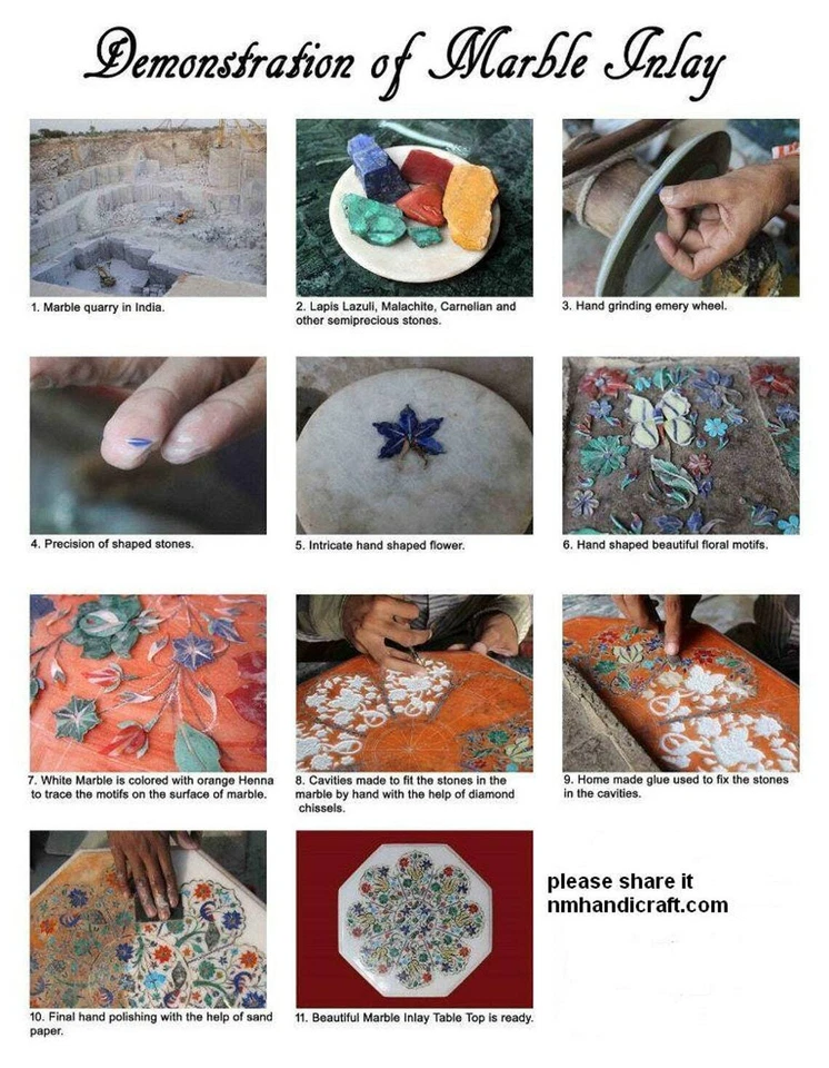 Marble Serving Tray Lapis Lazuli Inlaid Kitchen serving tray kitchen décor - Image 4 of 4