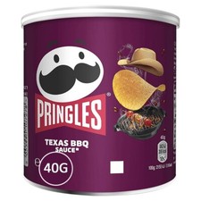 Pringles Texas Bbq Snacking Crisps 12 x 40g Price Marked Packs Savoury Snack