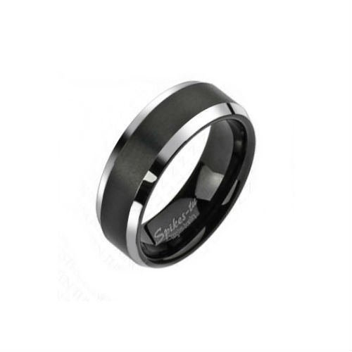 Bague anneau homme tungstène noir idée cadeau anniversaire chic