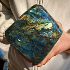 4.95LB Natural Labrador moonstone quartz free form mineral specimen 2.25kg