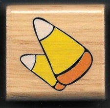 CANDY CORN SUGAR FOOD Trick or Treat FALL Halloween Craft Hobby NEW RUBBER STAMP