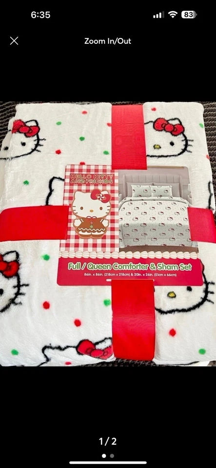 Juego de edredón/falso/almohada de Navidad Hello Kitty Queen Foto 3 de 3