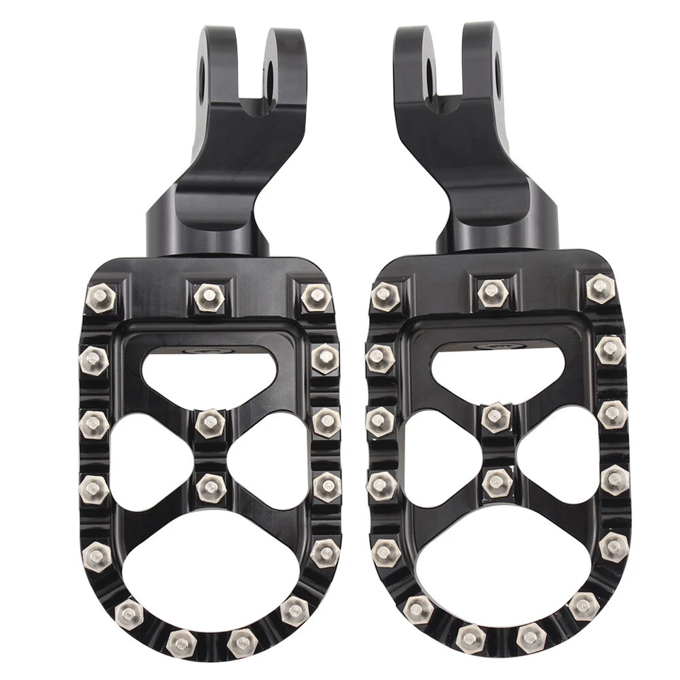 Se adapta a Triumph Scrambler 06-2015 negro estilo MX estriberas delanteras anchas reposapiés Foto 2 de 4