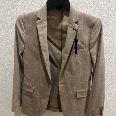 JF Ferrar Sport Coat Jacket Suit Men's 36R Slim Fit Light Brown Texture NEW $168