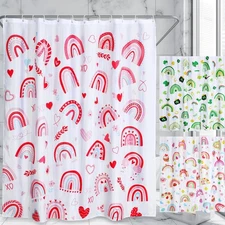 3 Pcs Valentine's Day Shower Curtain Gnomes Ireland Easter Saint Patricks Day...