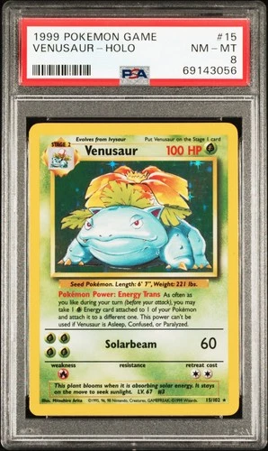 Pokemon Venusaur 015/102 Base Set Holo Rare PSA 8 NM-Mint