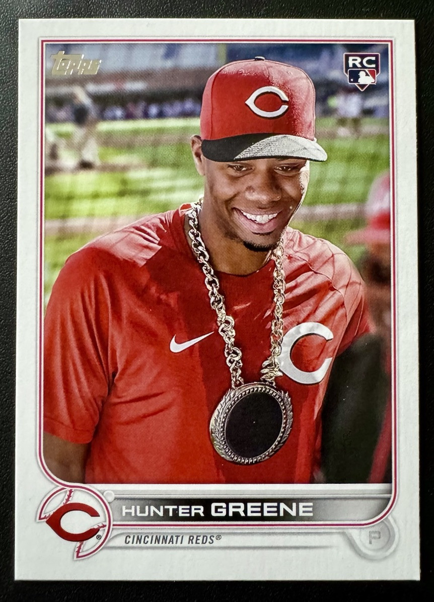 2022 Topps Update HUNTER GREENE SP RC Photo Image VARIATION ROOKIE Card #US160