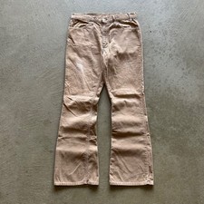 Vintage 70s Levis 646 Pants Size 33x32 Tan Khaki Bell Bottom Corduroy Flare USA