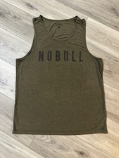 NOBULL Sleeveless Tank Top Army Green Training Shirt Athletic Gym Mens L Large
