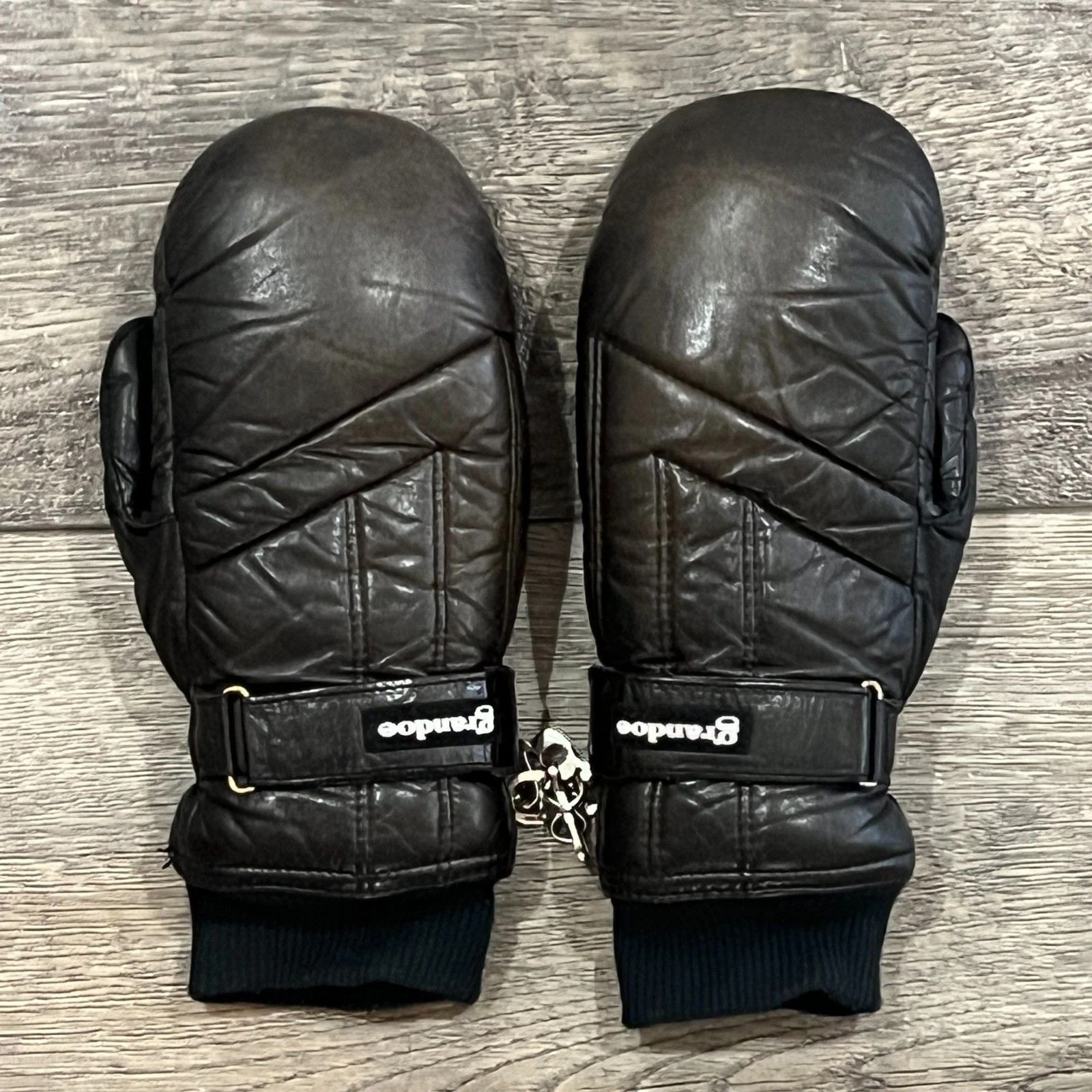Vintage Grandoe Leather Ski Mittens Snowboard Winter Gloves Men's Medium