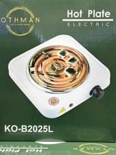 OTHAMN  Electric Single Burner Stove Hot Plate 1000W Cast Iron Countertop White