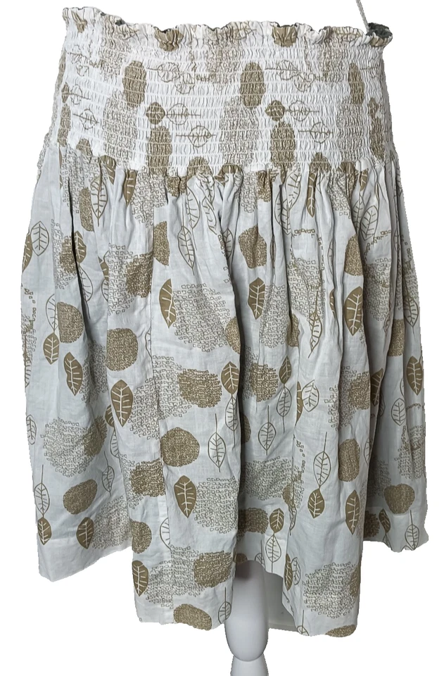 Vintage Y2K Miss Shop Mini Skirt Size 8 Leaf Print Boho Preppy Coquette Style - image 2 of 4