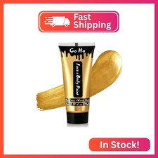 Go Ho Metallic Gold Face Body Paint Washable 2.37oz/pc ,Water Based Cream Gold F