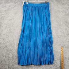 Vintage Saint Germain Skirt Womens Medium Blue Pleated Long Maxi Boho USA 80s