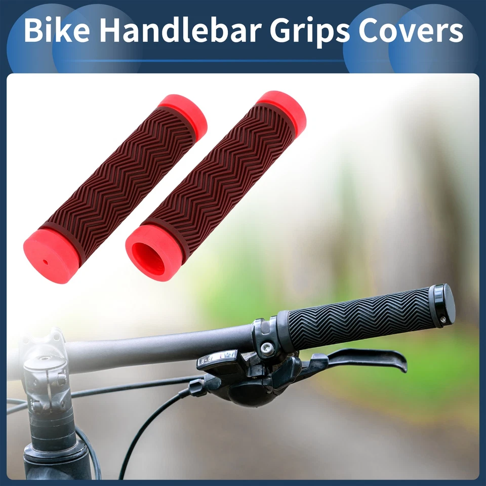 Par Fundas para Puños de Manillar de Bicicleta 130mm de Goma En Rosa Y Rojo Vino - Imagen 2 de 4