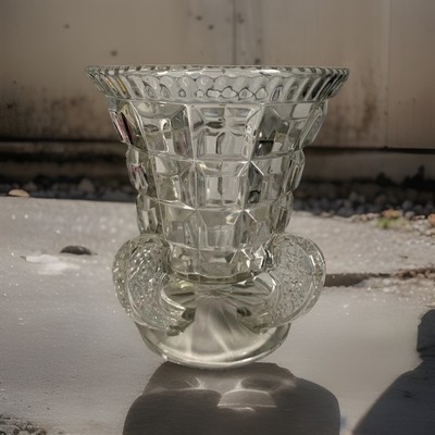 Art Deco Glasvase  Vase Weinkühler Sklo Union Libochovice 30er Jahre No. 7901