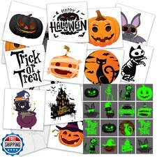 ArtCreativity Individual Glow in the Dark Halloween Temporary Tattoos for Kid