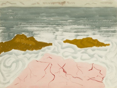 Milton Avery Pink and Mustard Rocks : Archival Quality Giclée Art Print