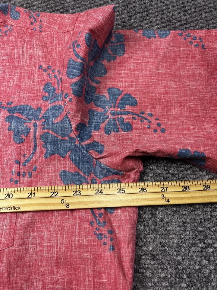Reyn Spooner Shirt Mens XL Red Blue Hawaiian Floral Button Down Aloha Casual - Image 4 of 4