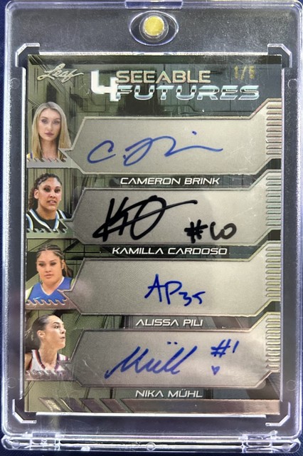 2024 Leaf 4 Seeable Futures Cameron Brink Cardoso Pili Muhl Auto Card #4SF2 -1/5
