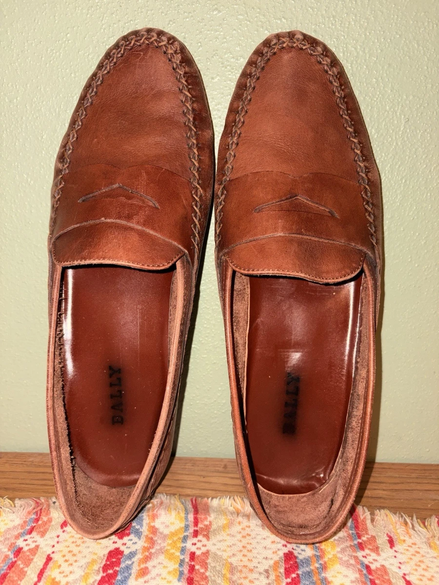 Bally Men\'s Burgundy Leather Bit Slip-Ons with Silver-Tone Hardware Mens Bally Slip on Shoes - Etsy main image 4
