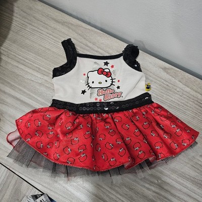 Build A Bear Hello Kitty Dress Red Black White Star Sequin Sanrio Clothes Outfit