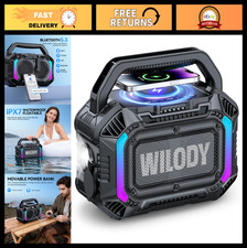 100W Bluetooth Wireless Speaker, IPX7 Waterproof, 20H Playtime, TWS, RGB Light,
