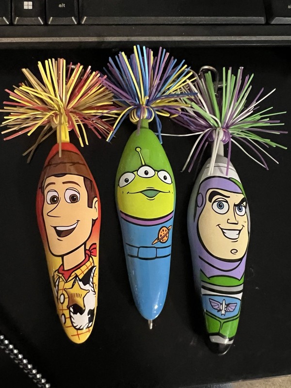 Lot Of 3 Disney Toy Story Character Pen, Keychains Series 1 Alien, Woody & Buzz