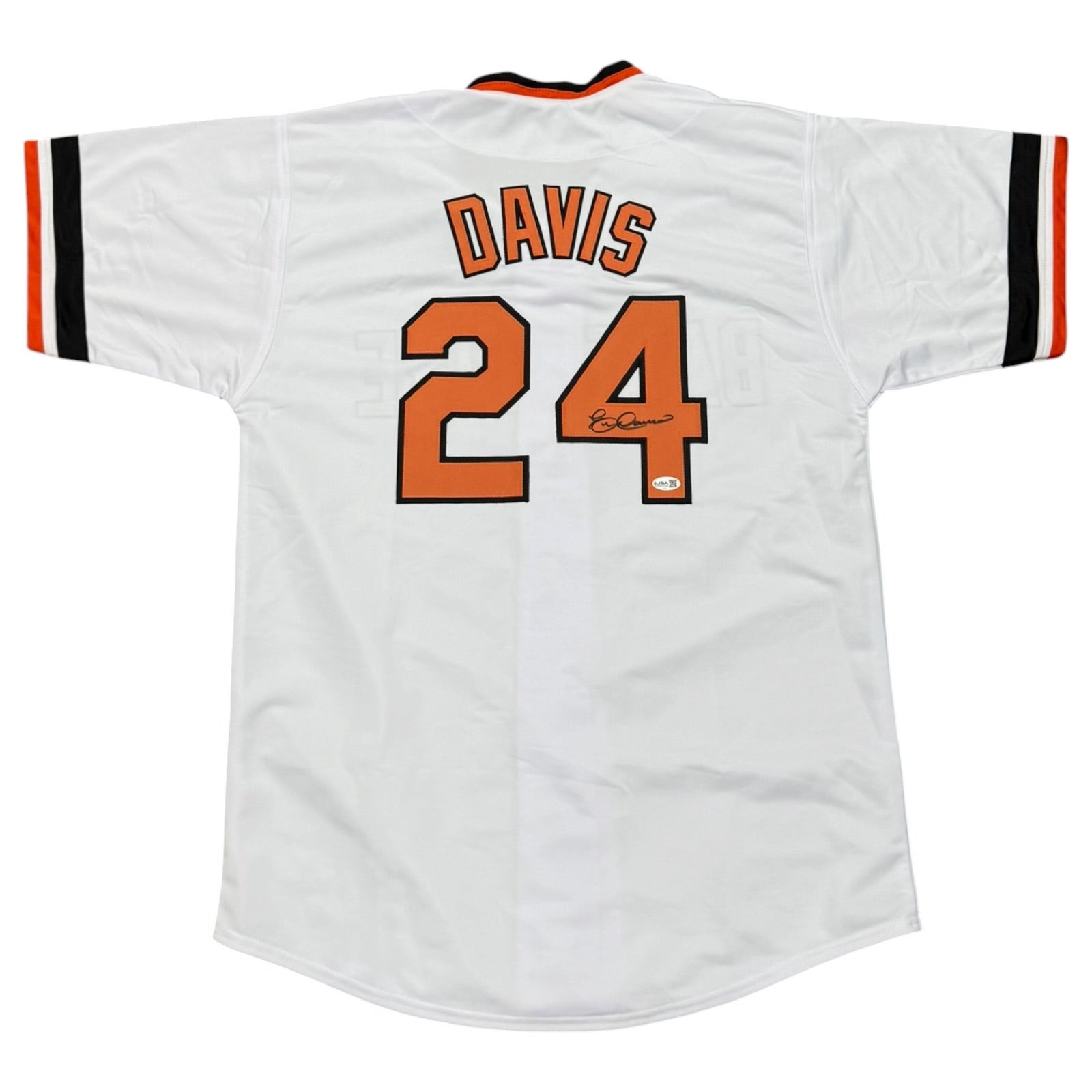 Eric Davis Autographed Baltimore (White #24) Custom Stitched Jersey - JSA