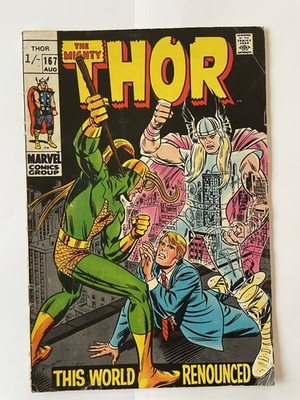 The Mighty Thor #167 1969 VG- 3.5 Galactus, Loki Stan Lee/Jack Kirby.