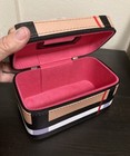 Small Plaid Tote Makeup Mirror Carry Case Top Handle Zipper Closure Pink Inside — photo 8