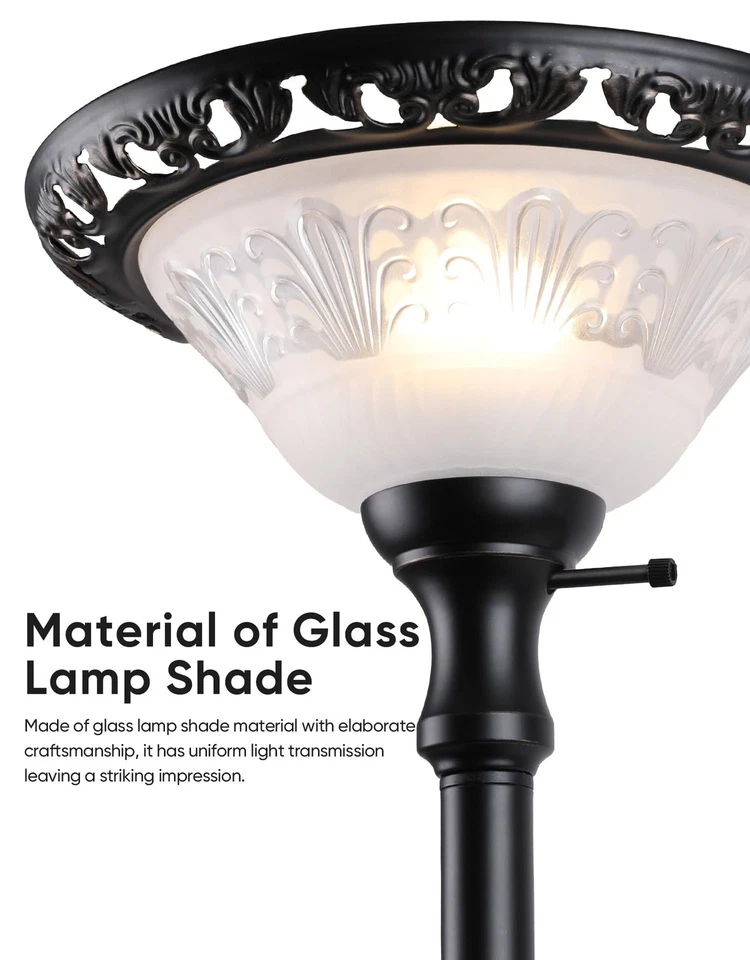 Lámparas de Pie para Salón, Lámpara de Pie 70" Lámpara Antorcha de Pie con Grabado... Foto 2 de 4