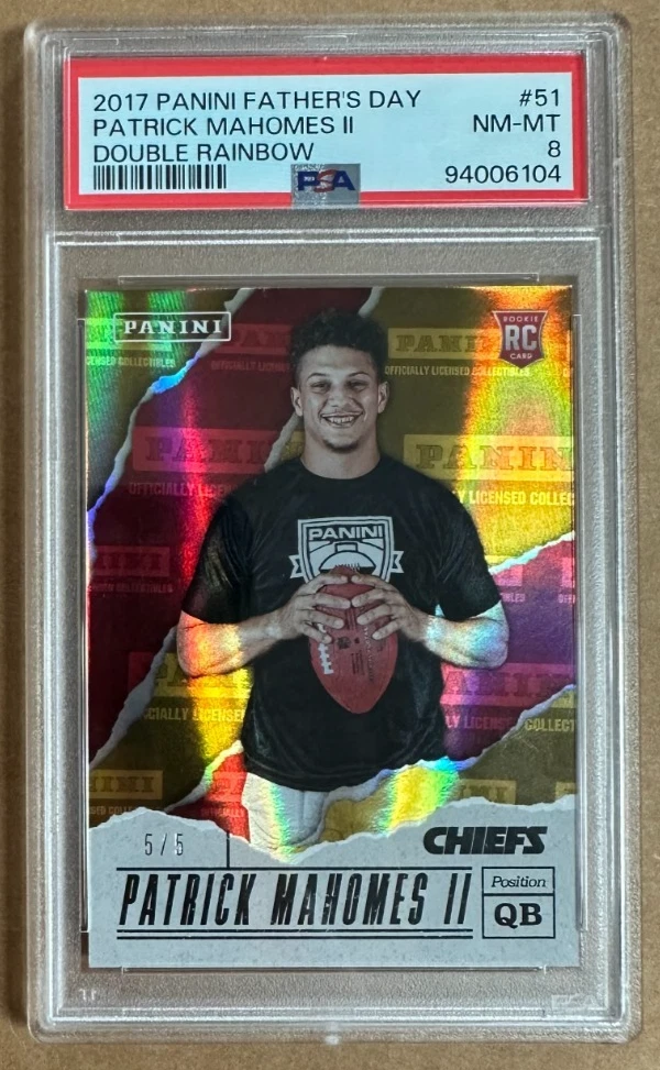 Patrick Mahomes Panini Father's Day #51 Double Rainbow