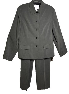 AKA Eddie Bauer NWOT Womens Gray Suit Set Jacket Size 14/Pants Size 12