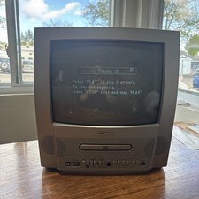 Vintage Emerson EWC13D4 13" CRT TV / DVD Combo Retro Gaming No Remote Tested