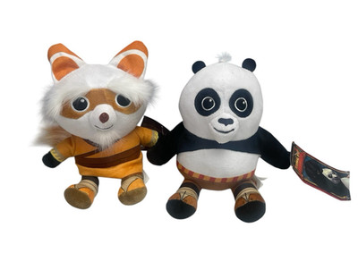Kung Fu Panda PO Bear & Master Shifu Plush Stuffed Animal Dreamworks 7'' Toy 2 Pc