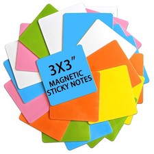 12 Pack 3"x3" Reusable Magnetic Sticky Notes, Dry Erase Whiteboard Magnets fo...