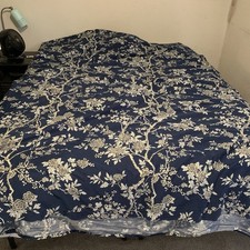 Lauren Ralph Lauren Blue Floral Blossom Trees Patterned Duvet Cover Sz Queen