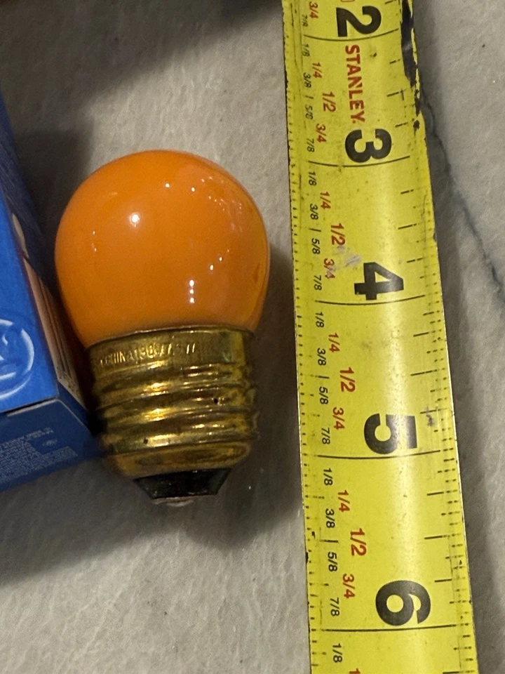 10 VINTAGE ORANGE SIGN BULB NOS MARQUEE ARROW STAR S11 STANDARD BASE SOCKET 130V - Image 3 of 3