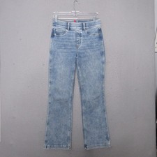 Spanx Jeans Small Petite High Rise Pull On Kick Flare Stretch Tummy Control