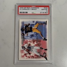 2000 Skybox Dominion Tom Brady Giovanni Carmazzi #234 Rookie PSA 10