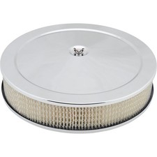 Chrome Deep Dish Performance Air Cleaner 14 X 3 Inch 4 Barrel Carb.
