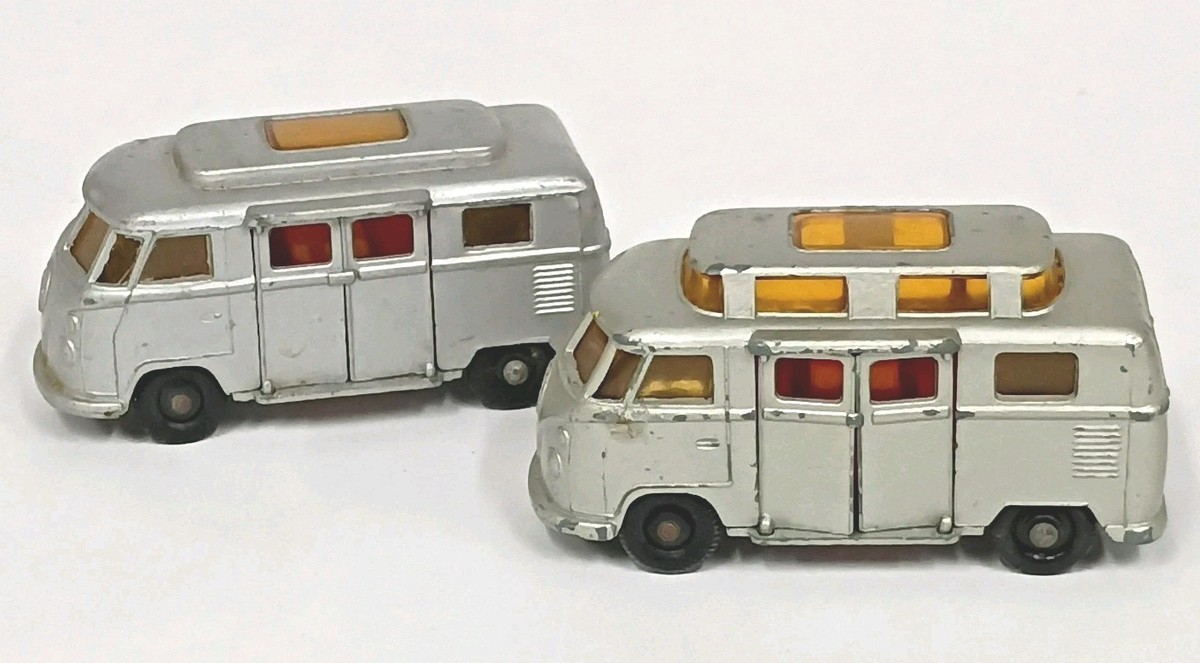 2 Matchbox Lesney Volkswagen Camper Vans #34 W/ Elevated