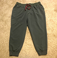 FIGS Technical Collection Womens Green Jogger Scrub Pants 3XL Polyester Blend