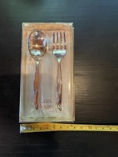 Vintage Babys Toddler First Fork and Spoon Oneida 1881 Rogers w Original Box