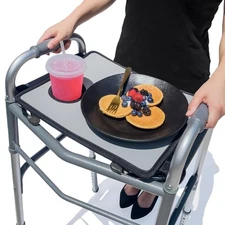 RMS Walker Tray with Cup Holder, Hard Table Top fits Most Standard Folding