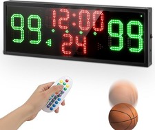 Ultra-Bright Cordless Basketball Scoreboard with Built-in Rechargeable 2430D R1