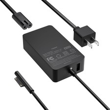 65W Charger Compatible with Microsoft Surface Pro 11, 10, 9, 8, 7 , 7, 6, 5, X,
