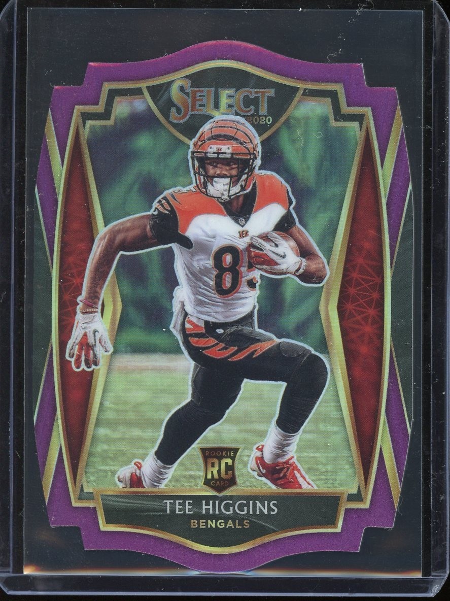 2020 Panini Select Tee Higgins RC #160 Premier Level Purple Die Cut