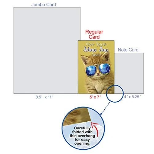  - Get Well Soon Greeting Card - Inspirational Feel Better Kool Kitties - Image 4 of 4